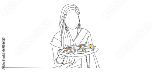 an indian woman carrying diwali lamps to celebrate diwali eps 2
