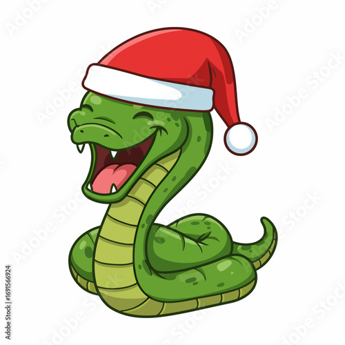 snake in a santa hat