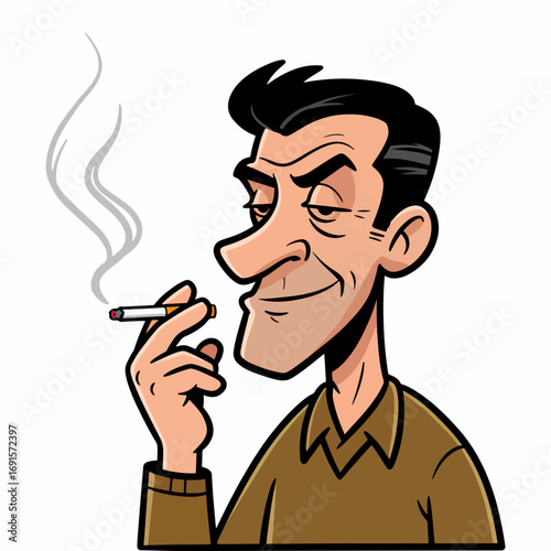 Sly Man with a Cigarette