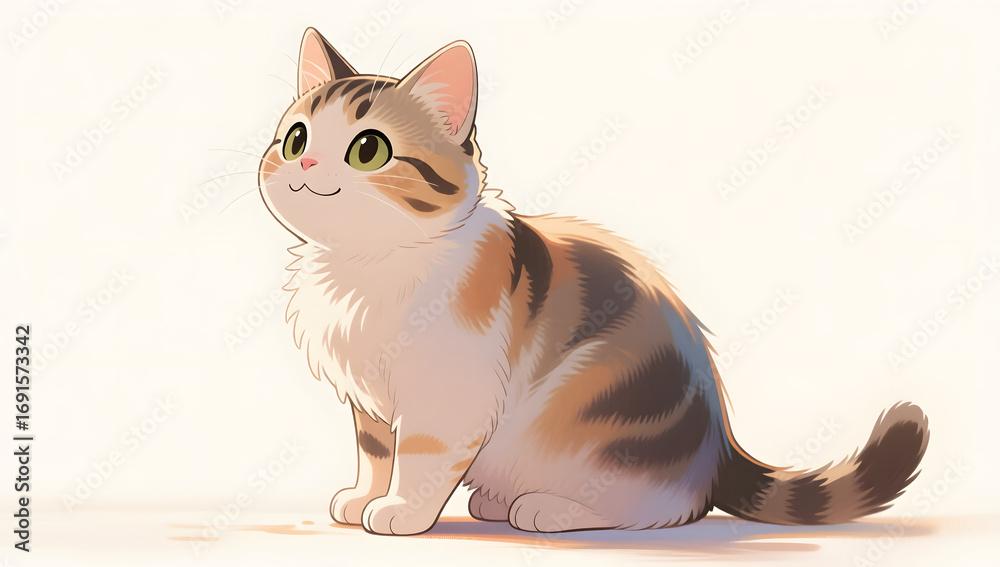 Fototapeta premium illustration of fantasy art image of colorful cat