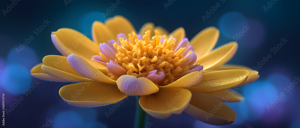 Fototapeta premium Arnica yellow flower blooming in spring garden