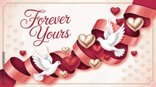 Ribbons, Hearts, and Doves Symbolizing Everlasting Devotion and Affection