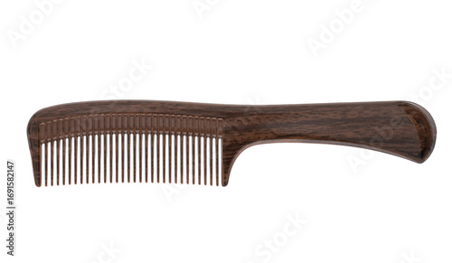 Fotografie Brown plastic comb isolated on transparent background