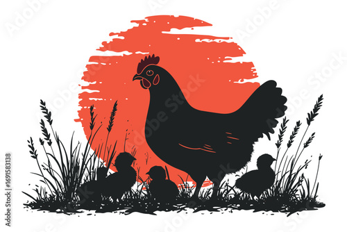 rooster and hen, chicken, bird, rooster, farm, animal, hen, vector, illustration, cartoon, poultry, silhouette, cockerel, nature, animals, drawing, icon, cute, fowl, art, feather, agriculture, morning