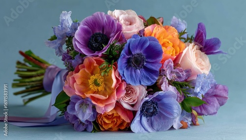 Vibrant floral bouquet, various colors