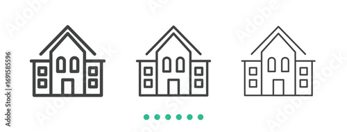 Building icon. Thin line icon vector