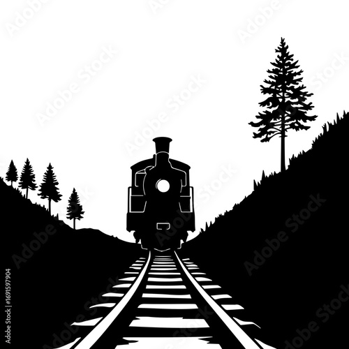 train on the railway, train, railway, rail, railroad, track, transportation, tracks, travel, rails, transport, steel, sky, road, iron, metal, locomotive, old, landscape, perspective, distance, line, s