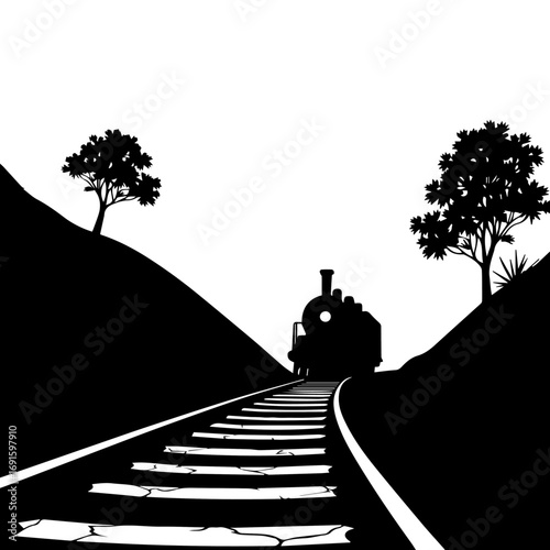 train on the railway, train, railway, rail, railroad, track, transportation, tracks, travel, rails, transport, steel, sky, road, iron, metal, locomotive, old, landscape, perspective, distance, line, s