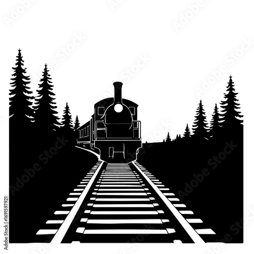 train on the railway, train, railway, rail, railroad, track, transportation, tracks, travel, rails, transport, steel, sky, road, iron, metal, locomotive, old, landscape, perspective, distance, line, s