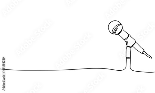 illustration of microphone continuous line 