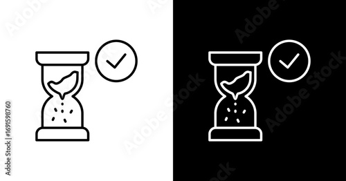 Time Management White Icon Set Design