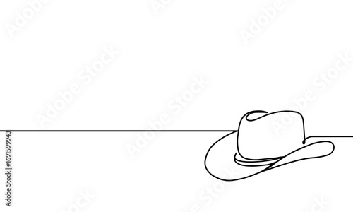 cowboy hat continuous line