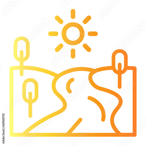 river Line Gradient Icon