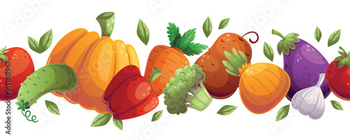 A colorful collection of fresh vegetables and herbs, great for healthy cooking and flavorful recipes
