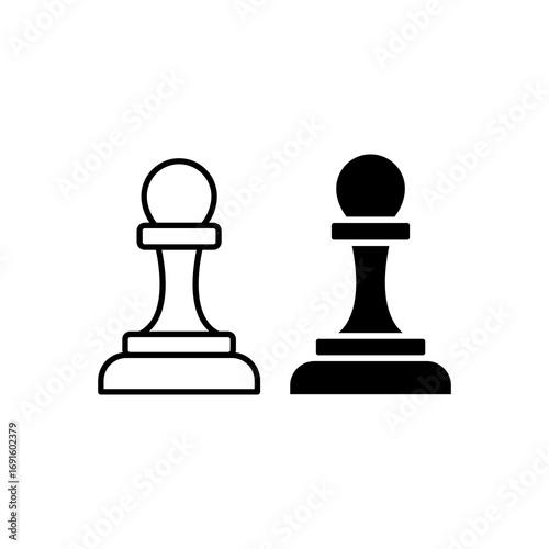 Chess pawn icon simple vector isolated symbol trendy style illustration for web and app..eps