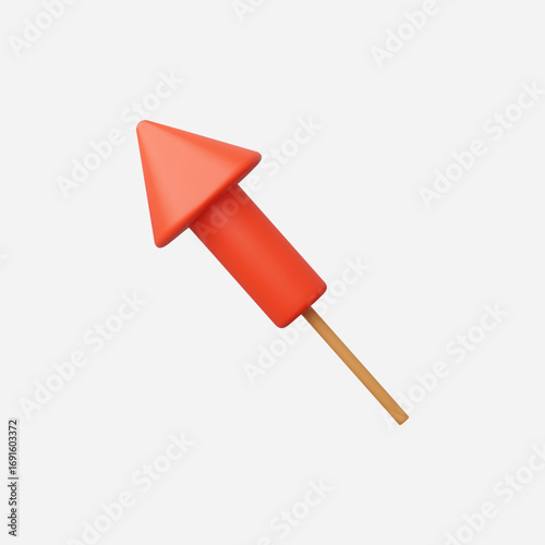 3d Realistic Fireworks Rocket icon vector Illustration