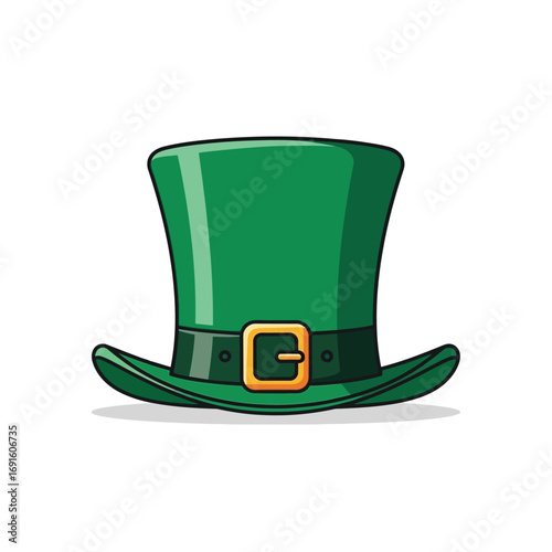 Green Leprechaun Hat with Gold Buckle