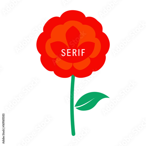 sea thrift red orange vector illustration on white