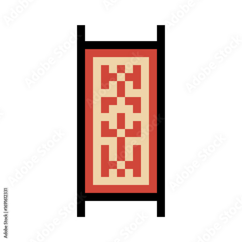  Islamic prayer rug sajadah in pixel art style