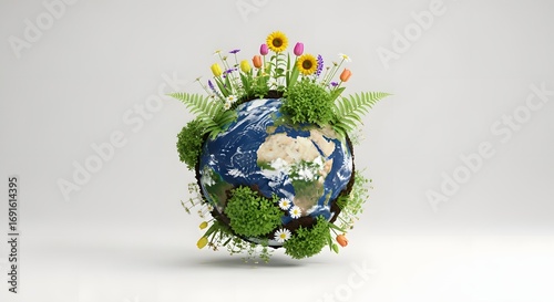 A Green Planet Earth Symbolizing Life and Growth