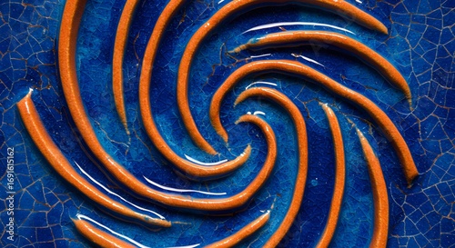 Abstract spiral design tile