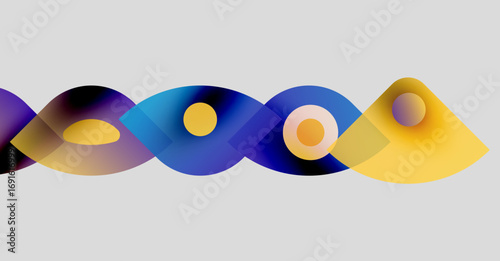 Abstract shapes, vibrant colors, flowing design. Gradient hues create dynamic visual rhythm, modern aesthetic.