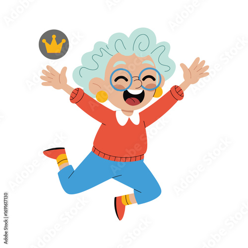 happy kid jumping