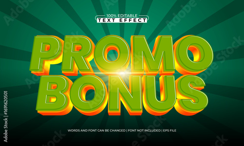 promo bonus editable text effect for discount