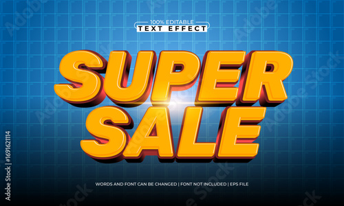 super sale editable text effect for discount