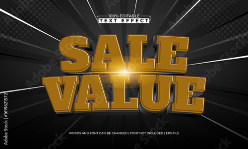 sale value editable text effect for discount