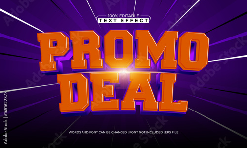 promo deal editable text effect for discount