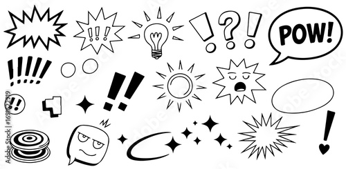 Comic Book Elements:  Graphic Design Assets for Projects