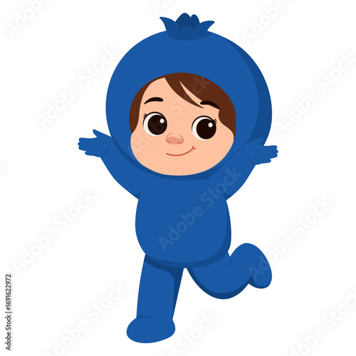 Illustration of Child in Blueberry Costume