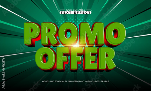 promo offer editable text effect for discount