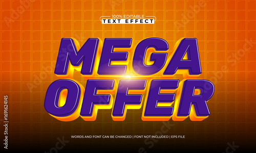 mega offer editable text effect for discount