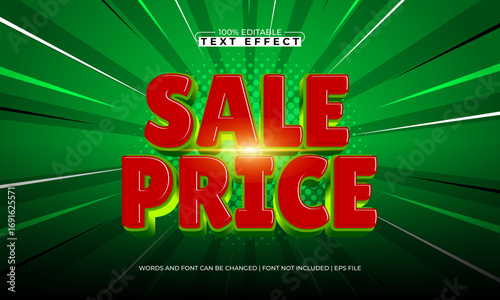 sale price editable text effect for discount