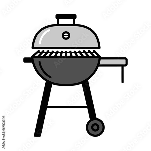 Simple Vector Illustration of a Charcoal Grill