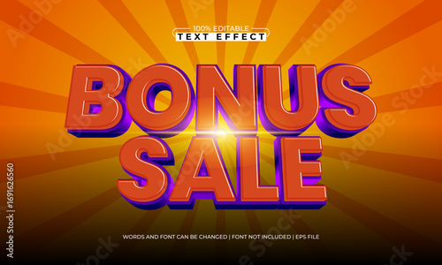 bonus sale editable text effect for discount