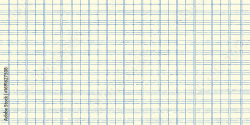 Hand drawn blue grid pattern on cream background subtle texture abstract geometric design