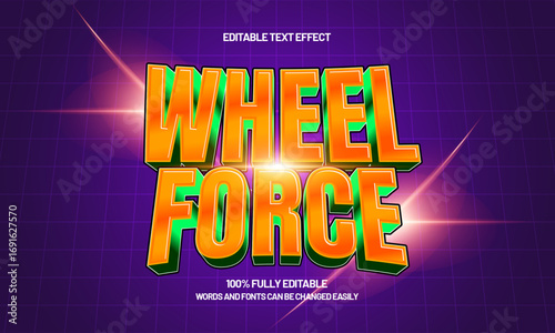 wheel force editable text effect for speed