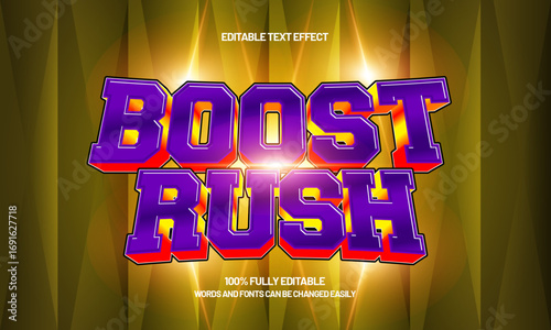 boost rush editable text effect for speed