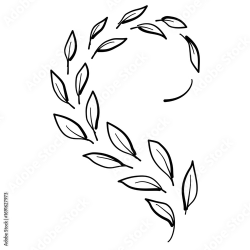Autumn Leaf Line Art Clipart Hand Drawn Black and White Leaf Outline Illustration Fall Foliage Transparent Background for Stickers Coloring Pages Journals Scrapbooking Craft Printables