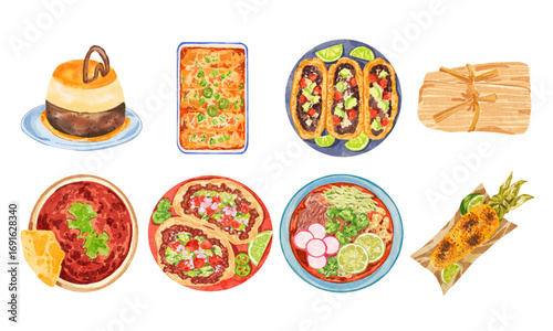 Watercolor Mexican Food Collection 02