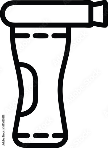 Simple line art illustration of window squeegee cleaning tool icon