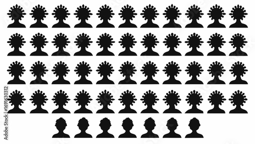 Diverse silhouettes represent individuals and collective identity for impactful presentations and designs
