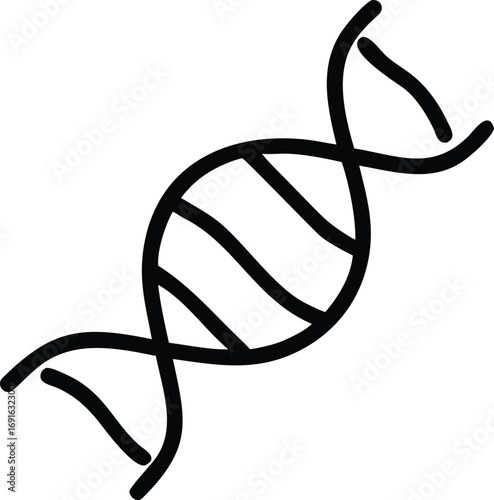 Simple line art of dna strand molecule for science projects
