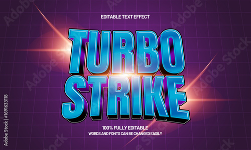 turbo strike editable text effect for speed