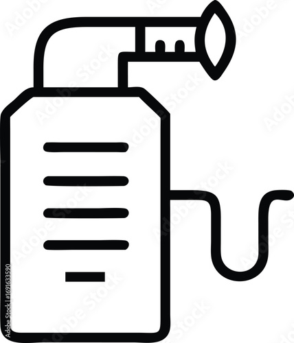 Simple line art of medical nebulizer for asthma treatment design