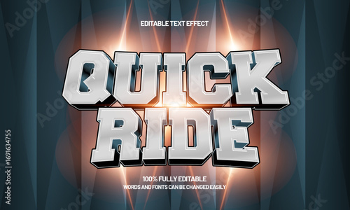 quick ride editable text effect for speed