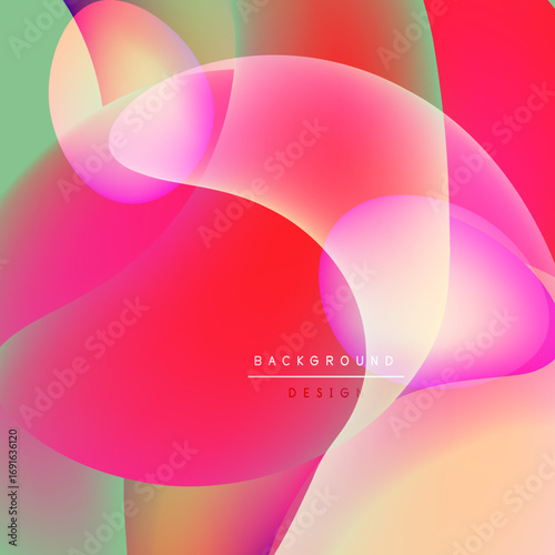Abstract vibrant shapes overlap. Colors blend, creating smooth gradients. Modern design feels energetic, playful. Background suggests fluidity, motion.